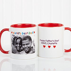 Large Photo Message Coffee Mugs - Loving Him Design - Red Mug