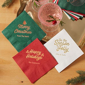 Personalized Christmas Cocktail Napkins - Set Of 50