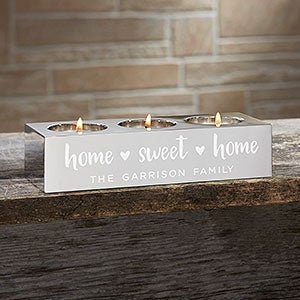 Home Sweet Home Personalized 3 Tea Light Candle Holder