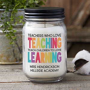 Teaching & Learning Personalized Farmhouse Candle Jar