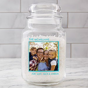 Family Photo Personalized Glass Storage Jar