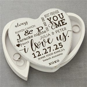 I Love Us Custom Engraved White Wood Jewelry Box