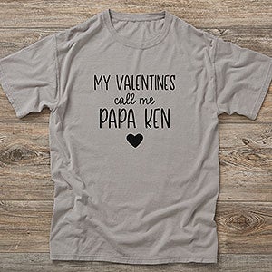 My Valentine Personalized Adult Comfort Wash T-Shirt For Him - Adult XX-Large (Add $2) - Cayenne