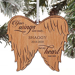 Angel Wings Personalized Pet Memorial Wood Ornaments