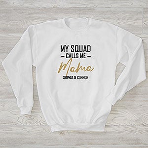 My Squad Personalized Hanes White Crewneck Sweatshirt - Adult Medium - White