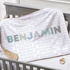 Delicate Name Personalized 30x40 Sherpa Baby Blanket