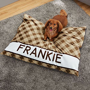 Pet Plaid Personalized Dog Bed - Large 30x40