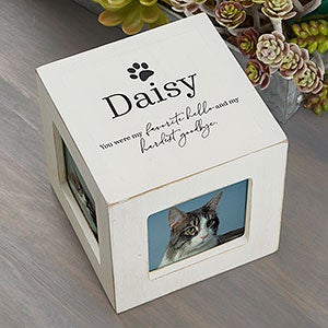 Pet Memorial Personalized Photo Cube - White