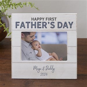 First Father's Day Personalized Shiplap Frame 4x6 Horizontal