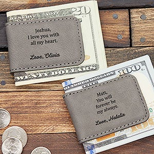 Romantic Message Personalized Magnetic Money Clip