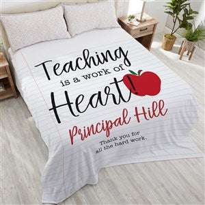 Inspiring Teacher Personalized 90x108 King Plush Fleece Blanket