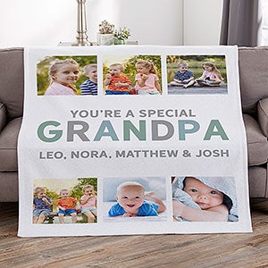 Glad You're Our Dad Personalized 50x60 Sweatshirt Photo Blanket