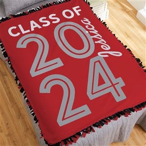 Graduating Class Of Personalized 90x90 Plush Queen Fleece Blanket