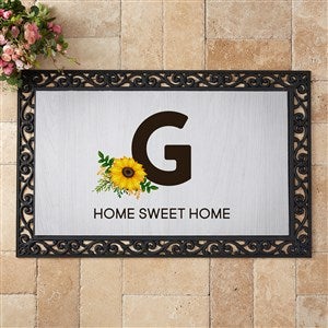 Summertime Sunflowers Personalized Monogram Doormat - 20x35