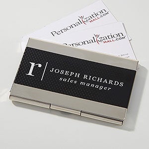 monogram business card case