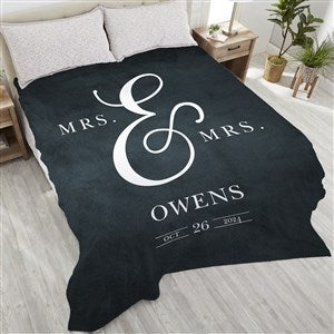 Moody Chic Personalized Wedding 90x108 Plush King Fleece Blanket