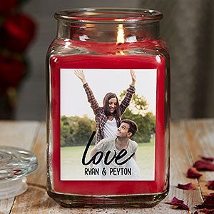 Love Photo Personalized 10 oz Cinnamon Spice Candle Jar