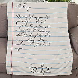 Love Letter Personalized 30x40 Plush Fleece Blanket