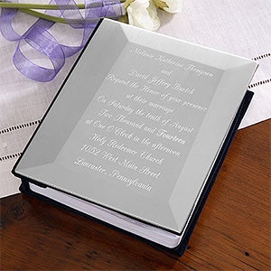 Engraved Silver Wedding Invitation Photo Album