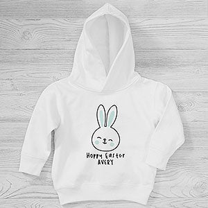 Easter Bunny Icon Personalized Toddler Hooded Sweatshirt - Toddler 5/6 - Pink