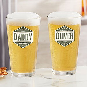 Five-Star Dad Personalized 16oz Pint Beer Glass