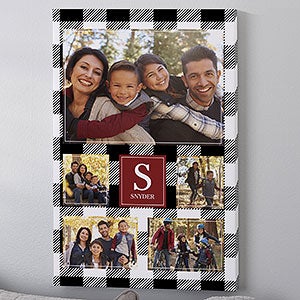 Custom Pattern Vertical 5 Photo Collage Canvas Print - 16x20