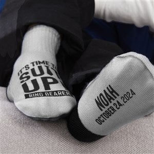 It's Time To Suit Up Personalized Wedding Toddler Socks