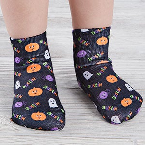 Halloween Icons Personalized Toddler Halloween Socks