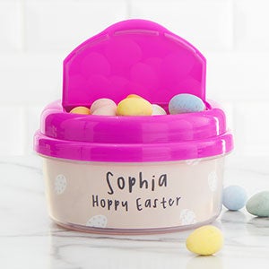 Bunny Treats Personalized Toddler Snack Cup - 12 Oz Pink