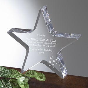 Personalized Birthday Star Sculpture - You Shine Like a Star Design