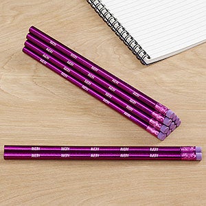 Metallic Purple Personalized Pencil Set Of 12