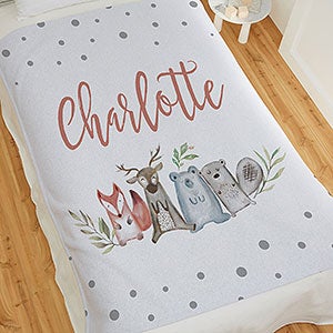 Sweet Baby Woodland Personalized 50x60 Sweatshirt Baby Blanket