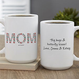 Floral Mom PhiloSophie's Personalized Coffee Mug 15oz White