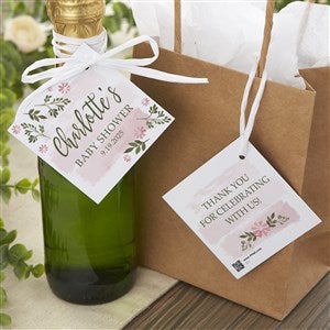 Floral Frame Baby Shower Personalized Favor Tags - 1 Set Of 20