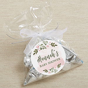 Floral Frame Baby Personalized Party Favor Gift Stickers