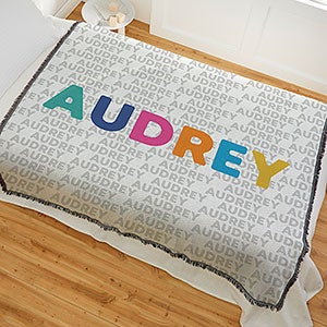 Vibrant Name Personalized 56x60 Woven Throw