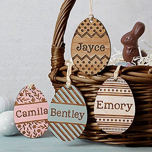 Personalized Wooden Easter Basket Tags - 27192