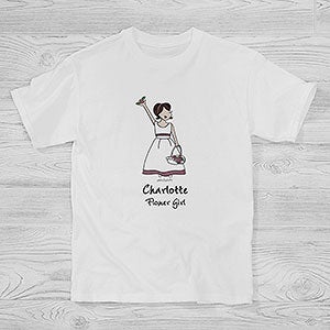 Personalized Flower Girl Kids T-Shirt By PhiloSophie's - Youth X-Small - White