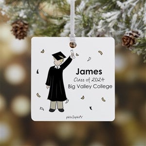 Graduation Guy PhiloSophie's Personalized Ornament - 1 Sided Metal