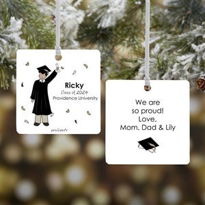 Graduation Guy PhiloSophie's Personalized Ornament - 2 Sided Metal