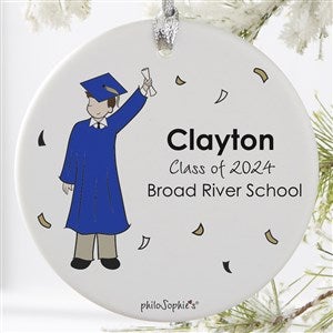 Graduation Guy PhiloSophie's Personalized Ornament - 1 Sided Matte