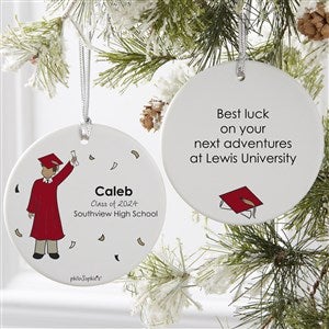 Graduation Guy PhiloSophie's Personalized Ornament - 2 Sided Matte