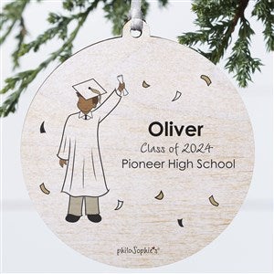 Graduation Guy PhiloSophie's Personalized Ornament - 1 Sided Wood