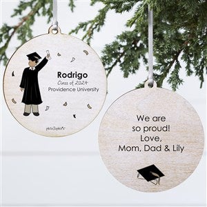 Graduation Guy PhiloSophie's Personalized Ornament - 2 Sided Wood