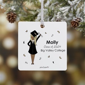 Graduation Girl PhiloSophie's® Square Photo Ornament