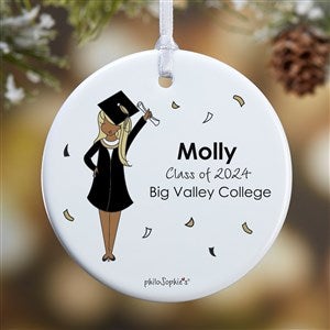 Graduation Girl PhiloSophie's Personalized Ornament - 1 Sided Glossy