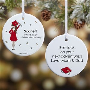 Graduation Girl PhiloSophie's Personalized Ornament - 2 Sided Glossy