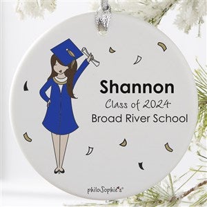 Graduation Girl PhiloSophie's Personalized Ornament - 1 Sided Matte