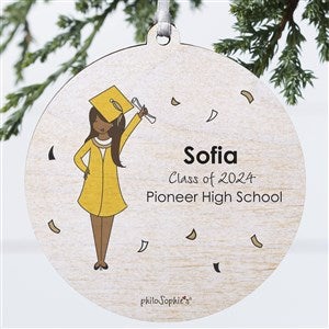 Graduation Girl PhiloSophie's Personalized Ornament - 1 Sided Wood