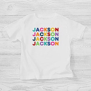 Vibrant Name For Him Personalized Toddler T-Shirt - Toddler 4T - White